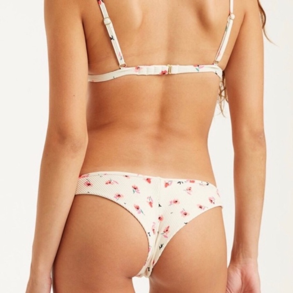 White floral bikini eco friendly bottoms